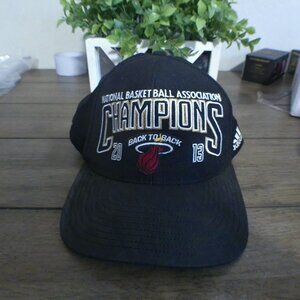 Adidas Miami Heat 2013 NBA Finals Champions Adjustable Hat Black #1498
